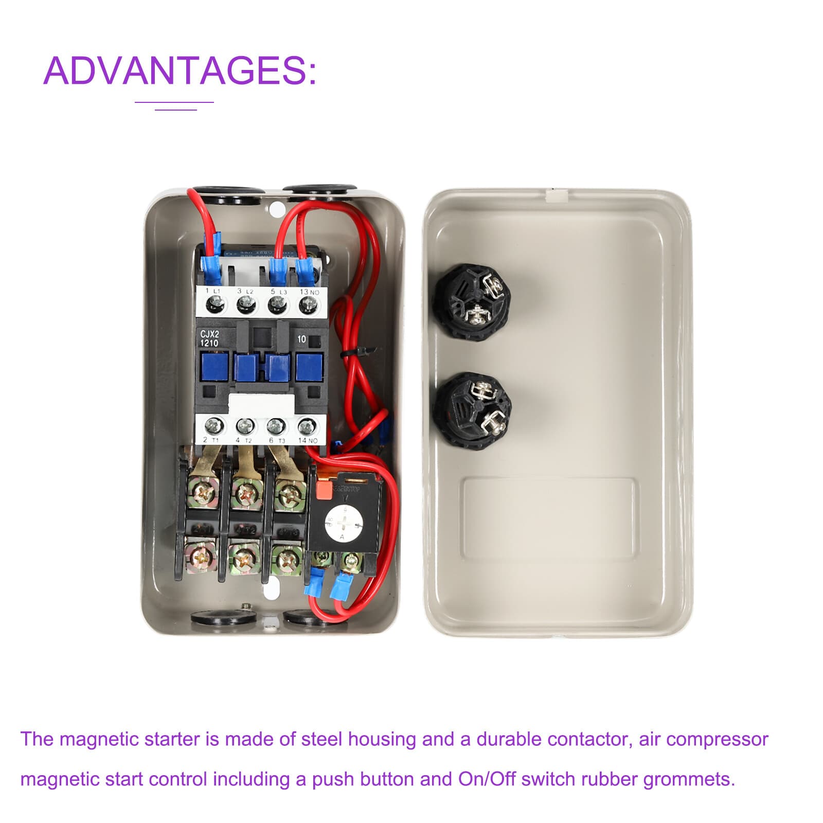 220V 240V 2.2KW Magnetic Electric Motor Starter Control Industrial Switches 4