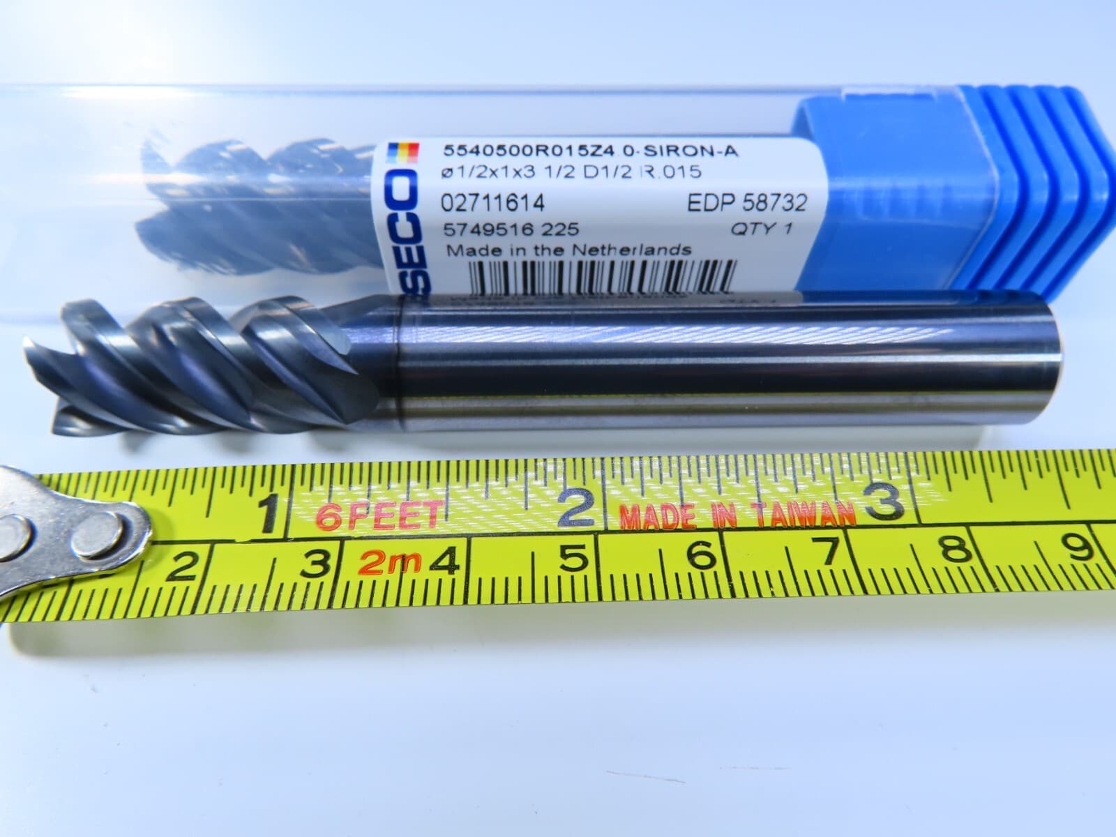 NEW SECO 1/2" SOLID CARBIDE END MILLS SIRON-A MACHINIST MILLING LATHE TOOL BIT