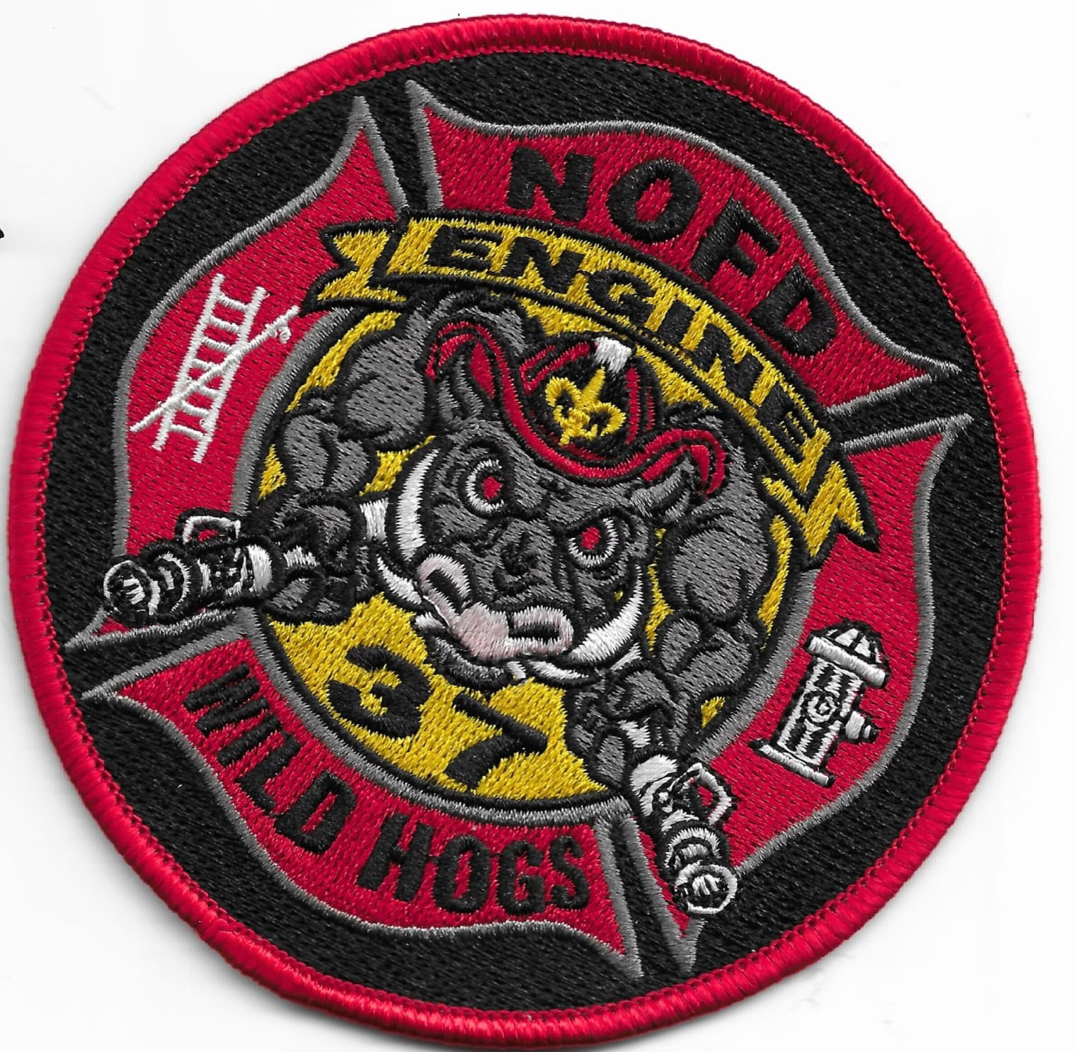 New Orleans Engine - 37 "Wild Hogs" Louisiana (4" round size) fire patch