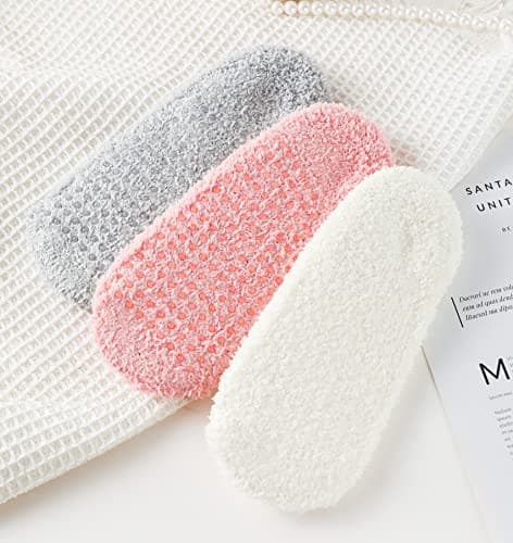  Slipper Socks for Women with Grippers Non Slip One Size 3pair1 Whitepinkgrey 5