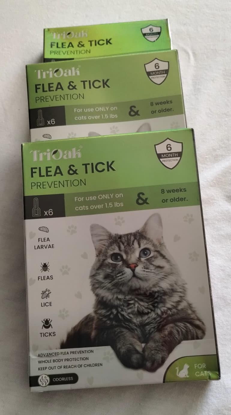 TriOak FLEA & TICK Prevention SPOT TREATMENT for CATS over 1.5lbs - 6 Count pack 5