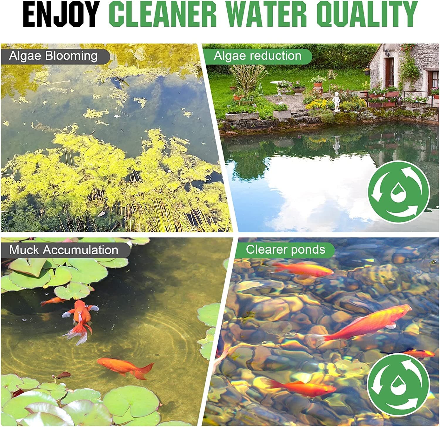 AC 110V Pond Aerator Lake Pond Aeration System w/ 3/4HP Pump 10"Diffuser 3 Acres 2