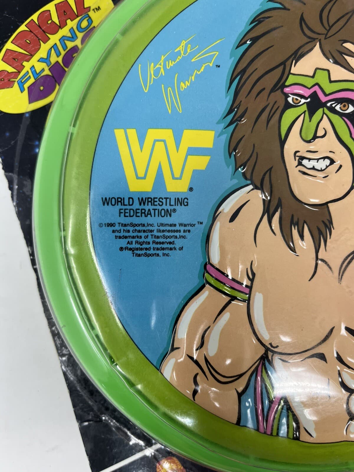 1990 Spectra Star - WWF Superstars Ultimate Warrior Radical Flying Disc NIP-15B 3