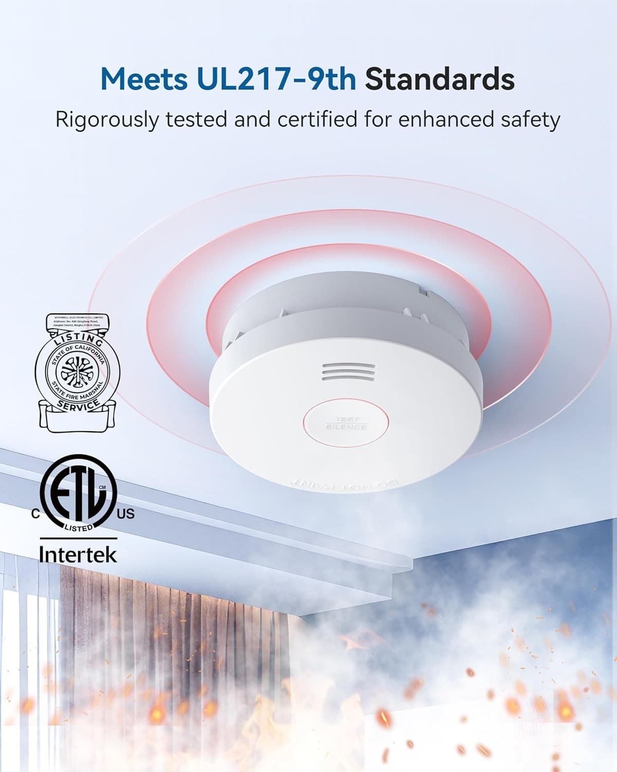 2025 NEW Arrival SITERWELL 10 Year Worry-Free Battery Smoke Detector 12 Pack 4