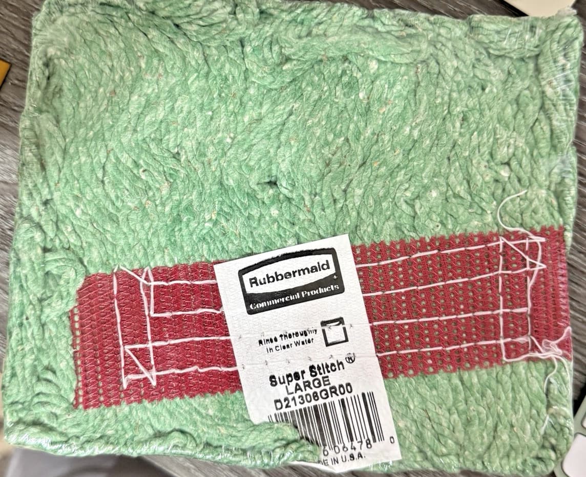 Rubbermaid Commercial Super Stitch D21306 Green Large Mop Head Refill Pack of 4 2