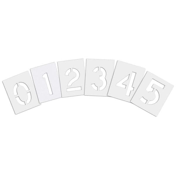 Rae Stl-116-8020 Pavement Stencil, Number Set, 0 Thru 9, Blanks, 2 In Character 3
