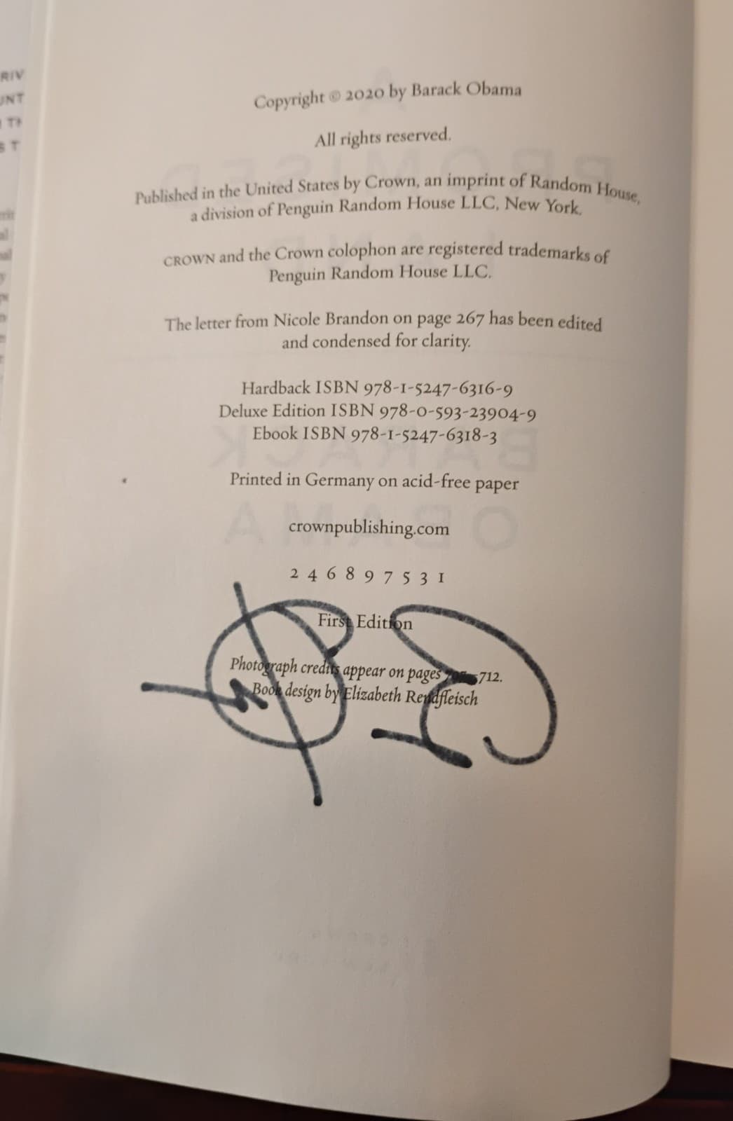 Barack Obama A Promised Land Signed First Edition US President  2020 3