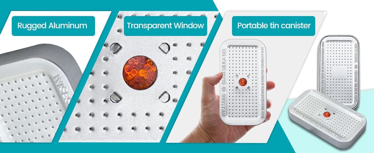 40 Gram 3 Pack Silica Gel Canister Reusable Indicating Desiccant Dehumidifier 3