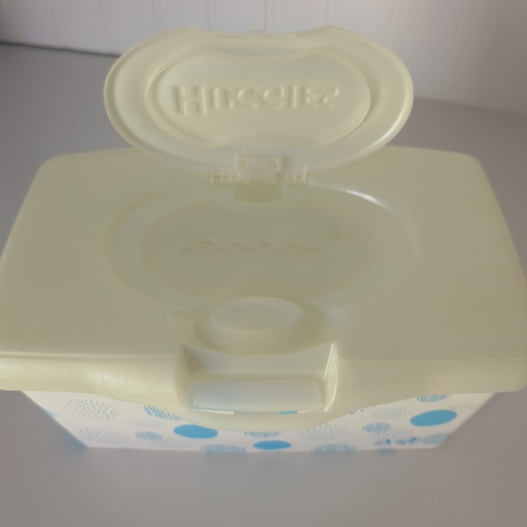 Huggies Baby Wipes EMPTY Container Blue Circles Pop Up Refillable  5