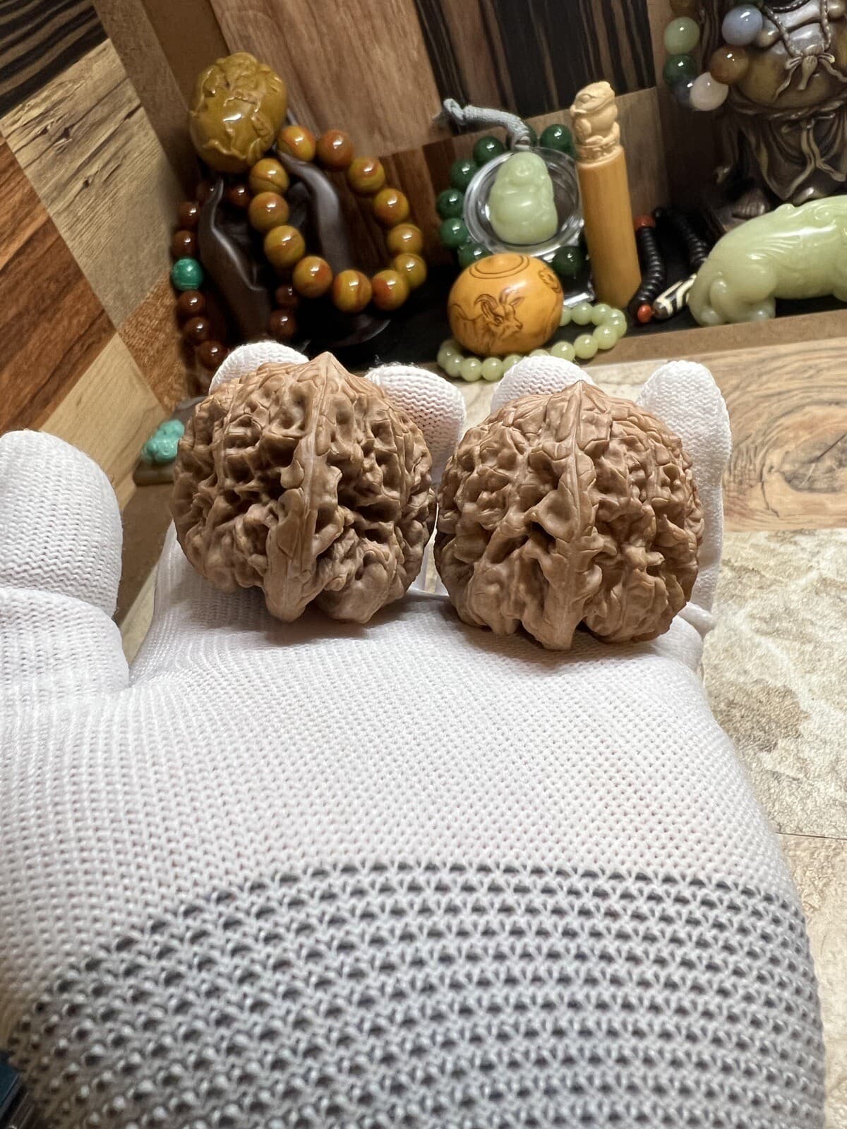 Pair of  Match Chinese Health Walnut 46×44×41mm 精配文玩核桃～平谷暴雪 5