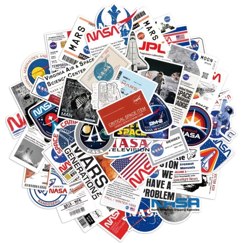 24 NASA Mission Vinyl Decals Shuttle Apollo Mars & MORE! Fun Space Sticker Swag! 4