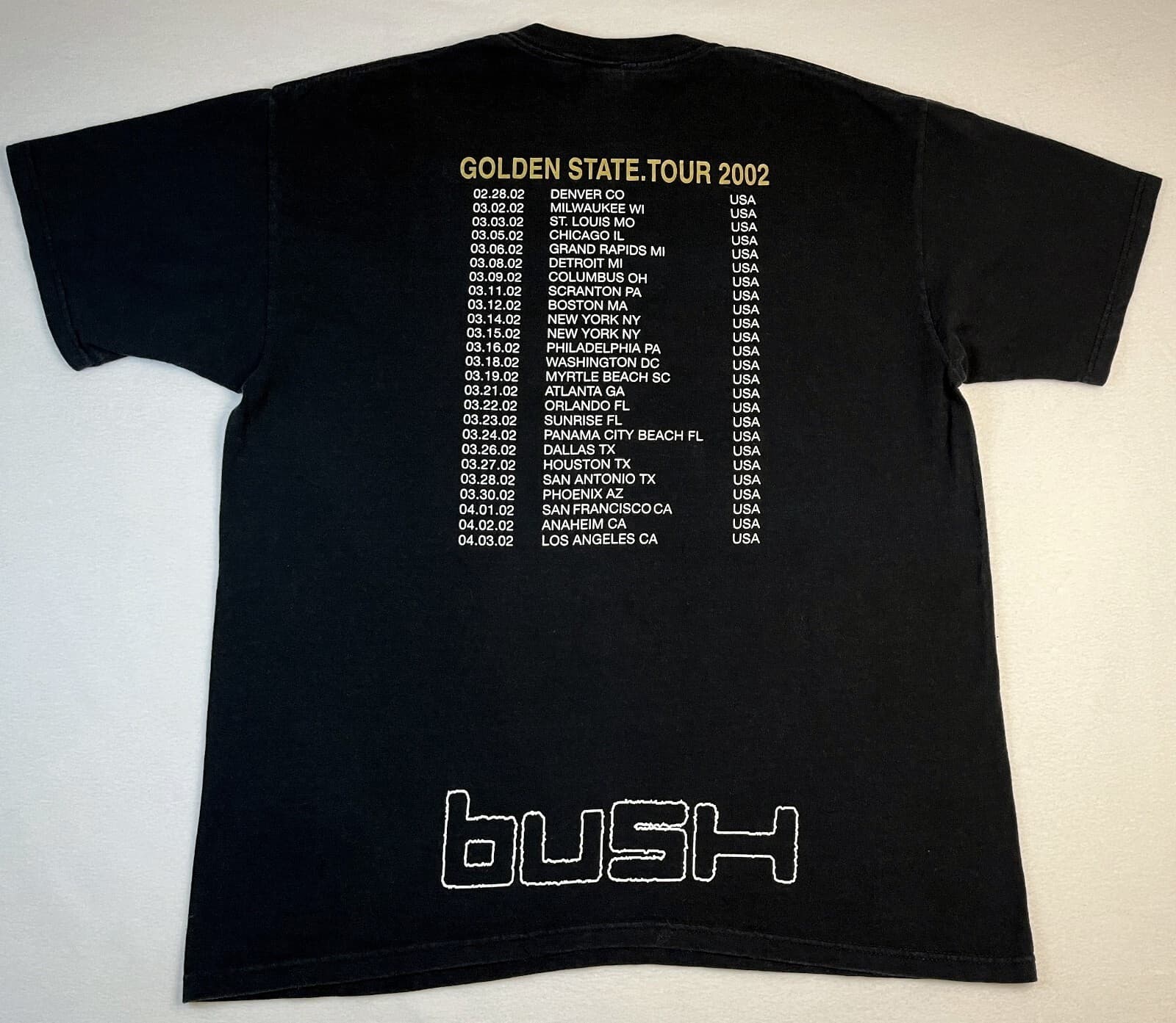 Vintage BUSH - GAVIN ROSSDALE - Golden State Tour 2002 T - Shirt XL 3