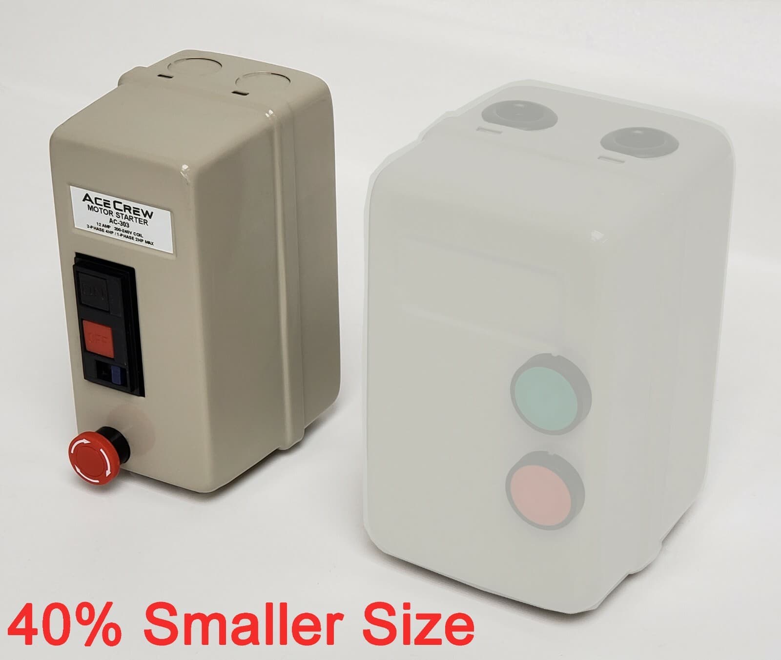 Mini Magnetic Motor Starter 200-240V Coil 3-Phase 4HP or Single-Phase 2HP AC-303 2