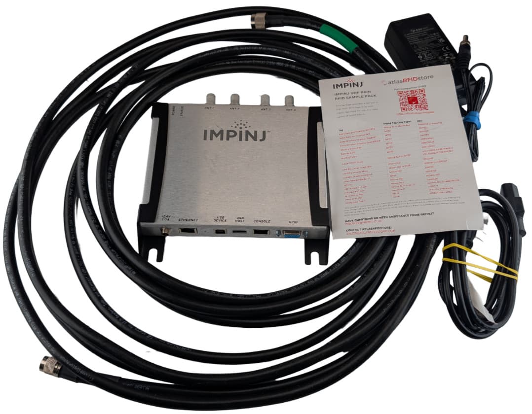 Impinj Speedway R420 4 Port UHF RFID Reader with PSU Coax Cables Powers On