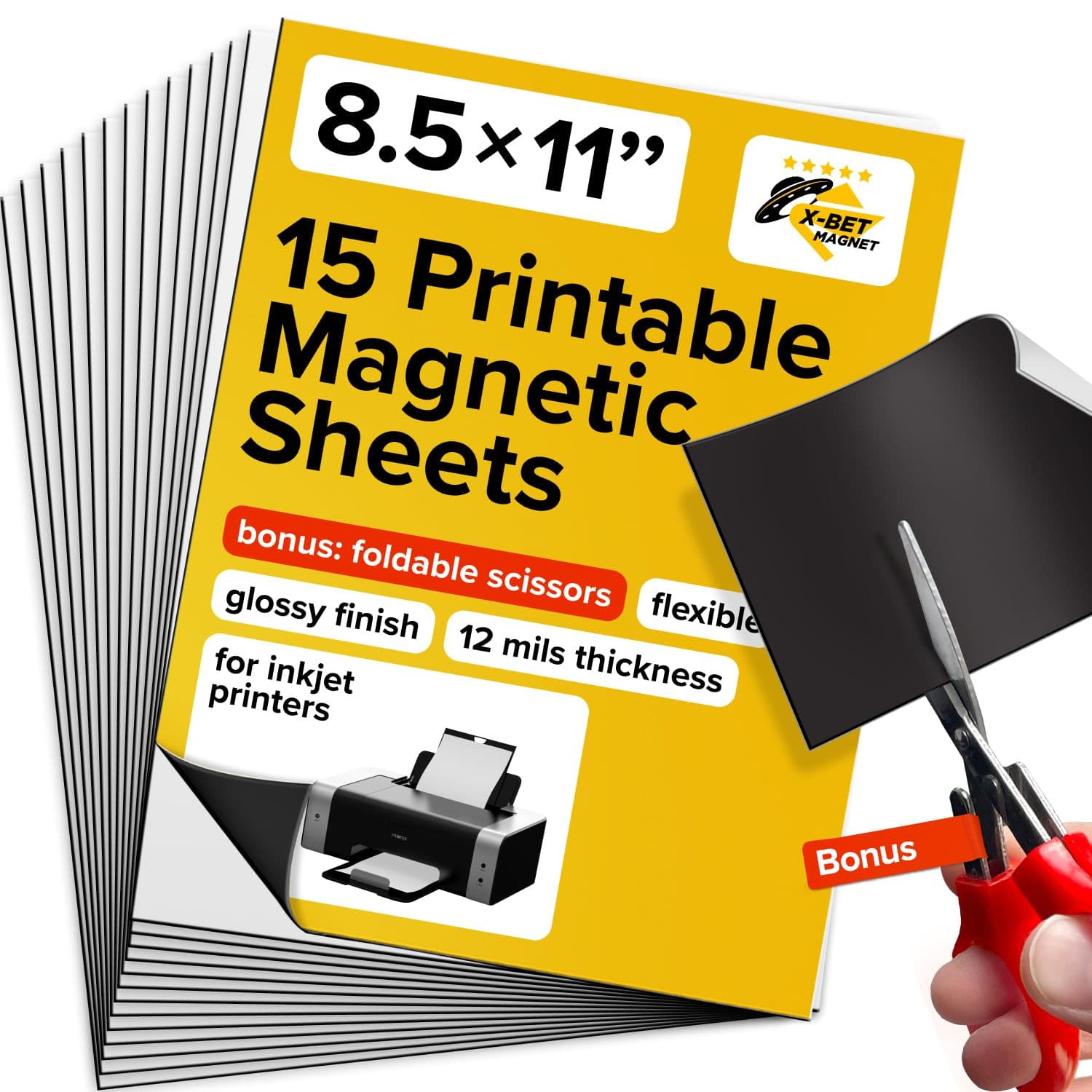 Printable Magnetic Sheets 15 Pcs Glossy (8.5"X11"/22X28Cm) – Inkjet-Optimized Fl 6