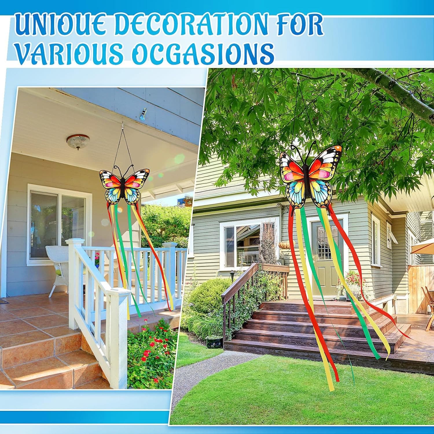 Butterfly Windsock for outside Heavy Duty Wind Socks Spring Summer Durable Outdo 6