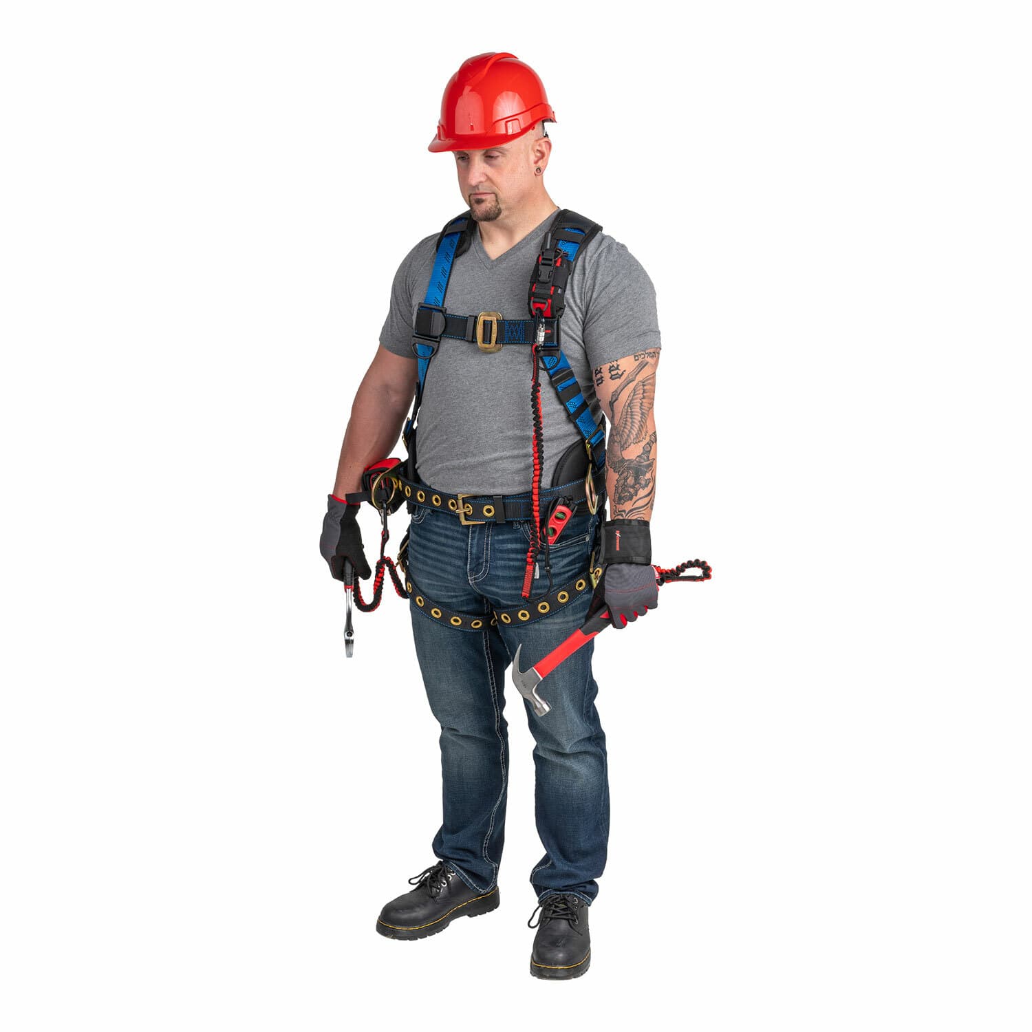 Full Body Safety Harness Fall Protection 3D-Ring Back Support Belt Shoulder Pad 5