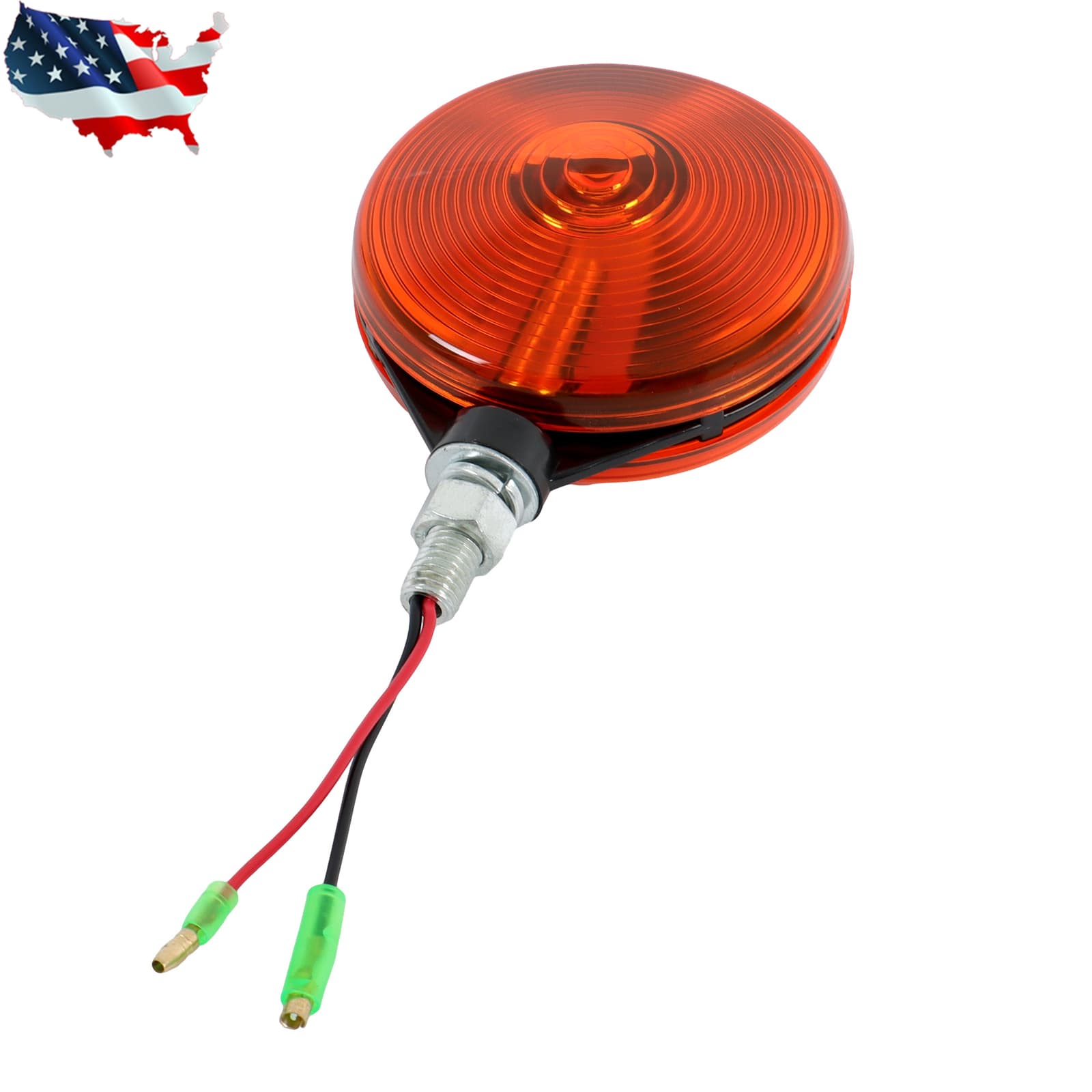 12V Warning Light Set Hazard Style For Kubota Tractor Red & Amber Lens 2 PCS 4