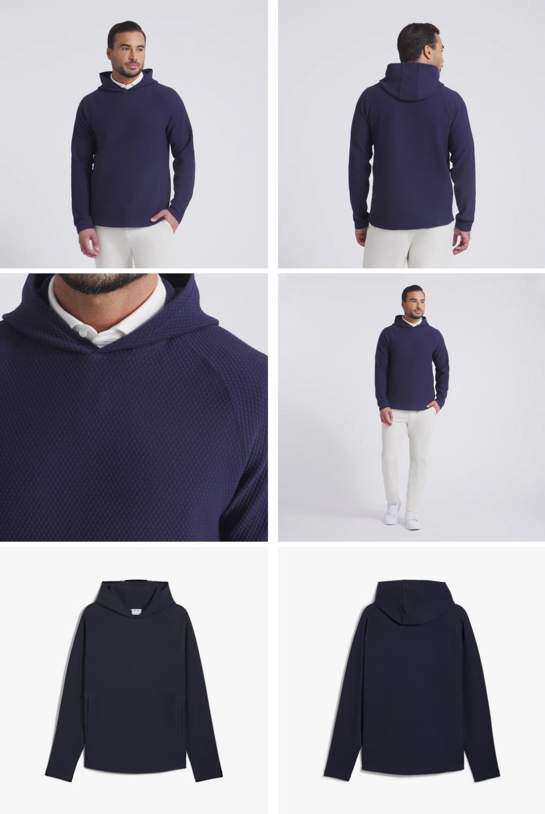 New Puma Boulder 2.0 Golf Hoodie Houndstooth Deep Navy 5