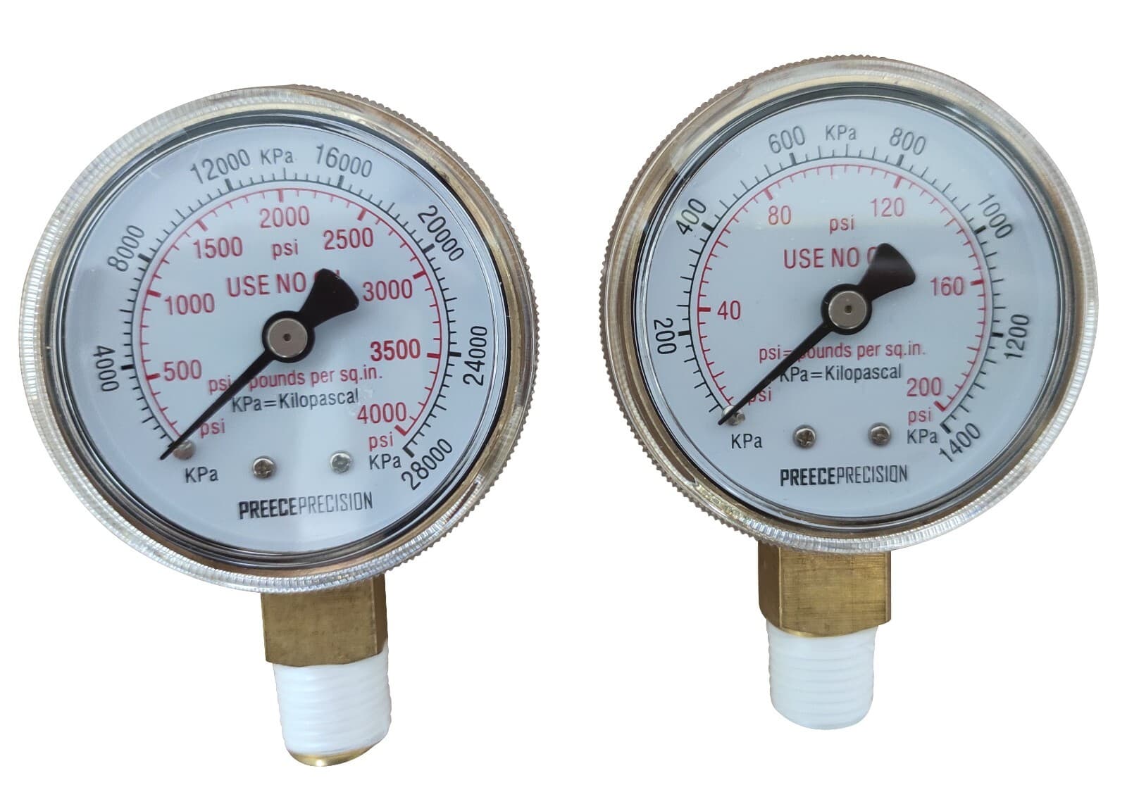 2" Oxygen Regulator Gauge Set Dual Scale Steel Case 200 & 4000 PSI 1/4" NPT  5