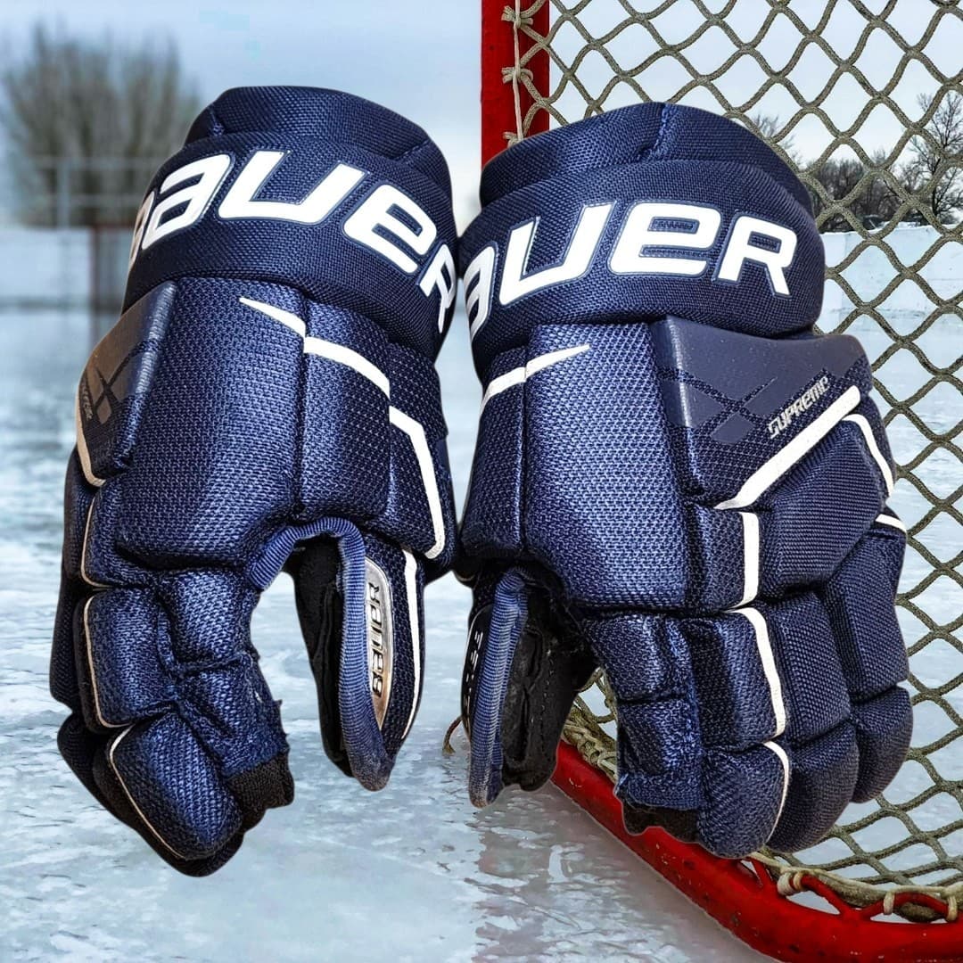 Bauer Supreme Ultrasonic Hockey Gloves Navy Blue Small 9 inch 23 cm pre-owned