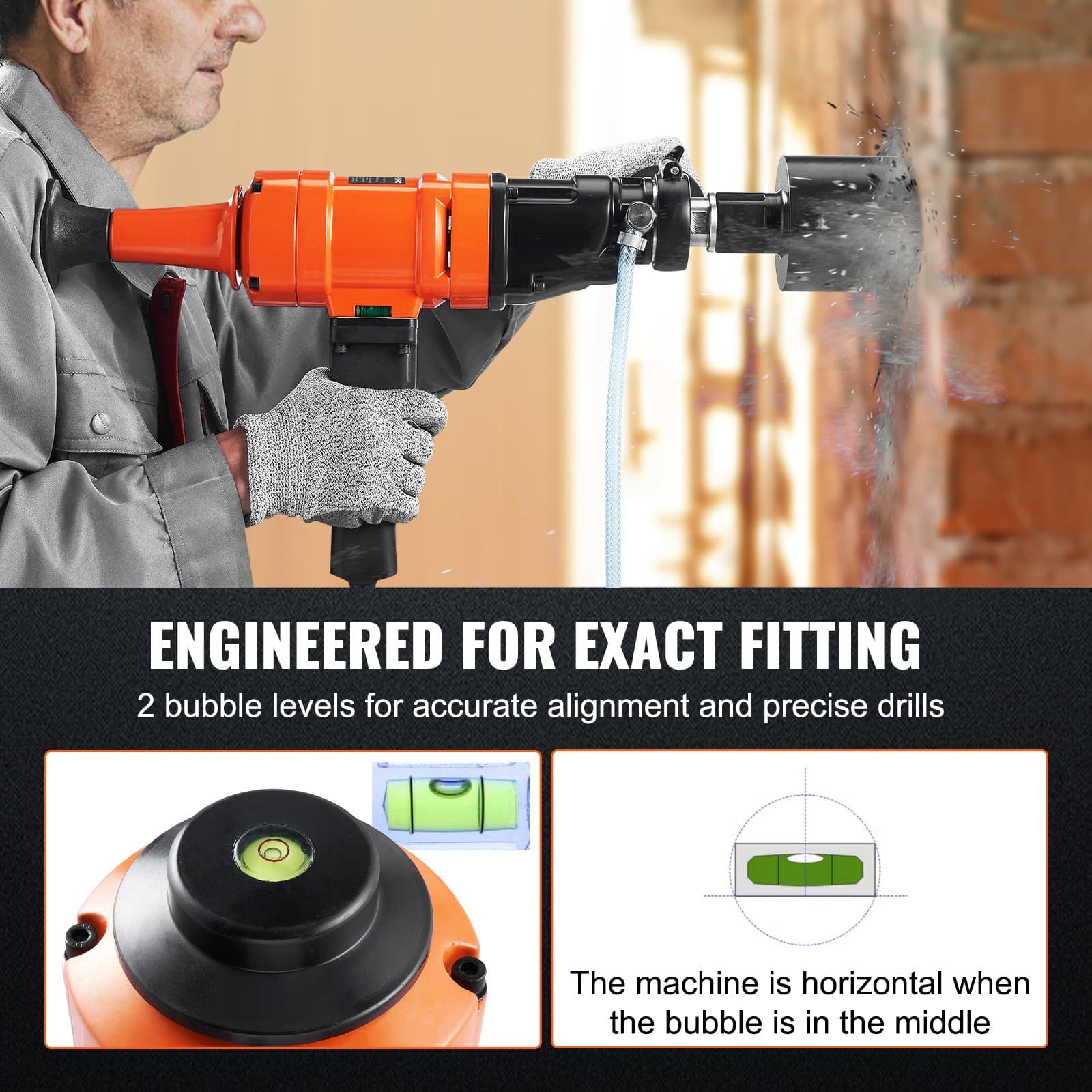 Uimoso Diamond Core Drill Machine Handheld Concrete Core Drill Rig 4in Bit 1500W 5