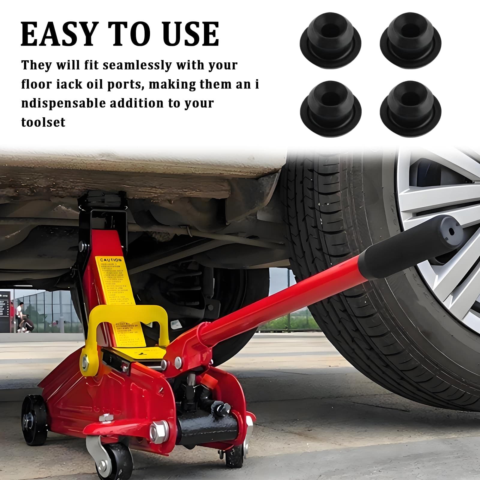 12PCS Hydraulic Floor Jack Oil Filler Plug,0.35In Rubber Floor Jack Parts 4