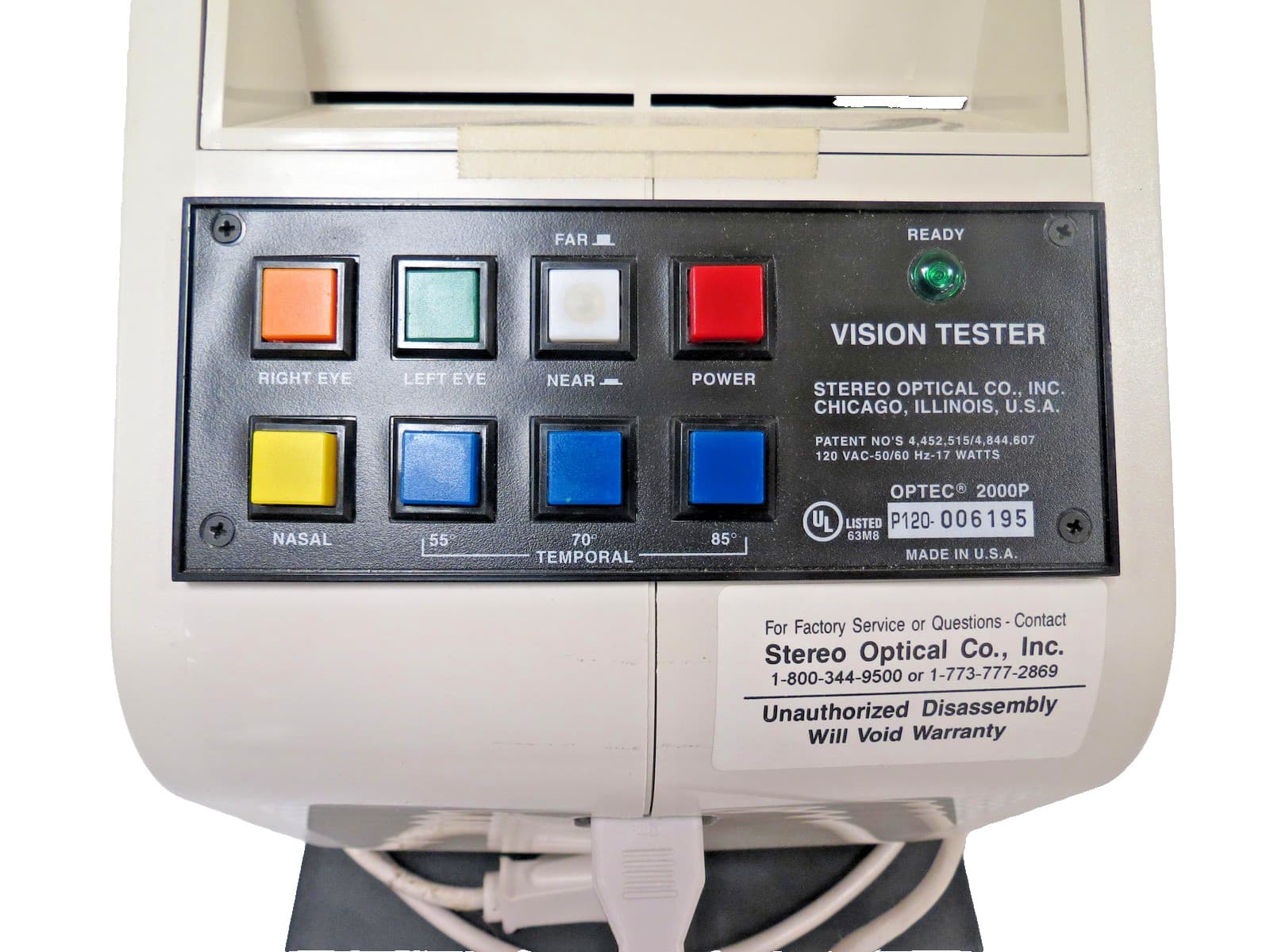 Stereo Optical Optec 2000P Vision Tester Eye Exam Machine Medical Equipment Work 3