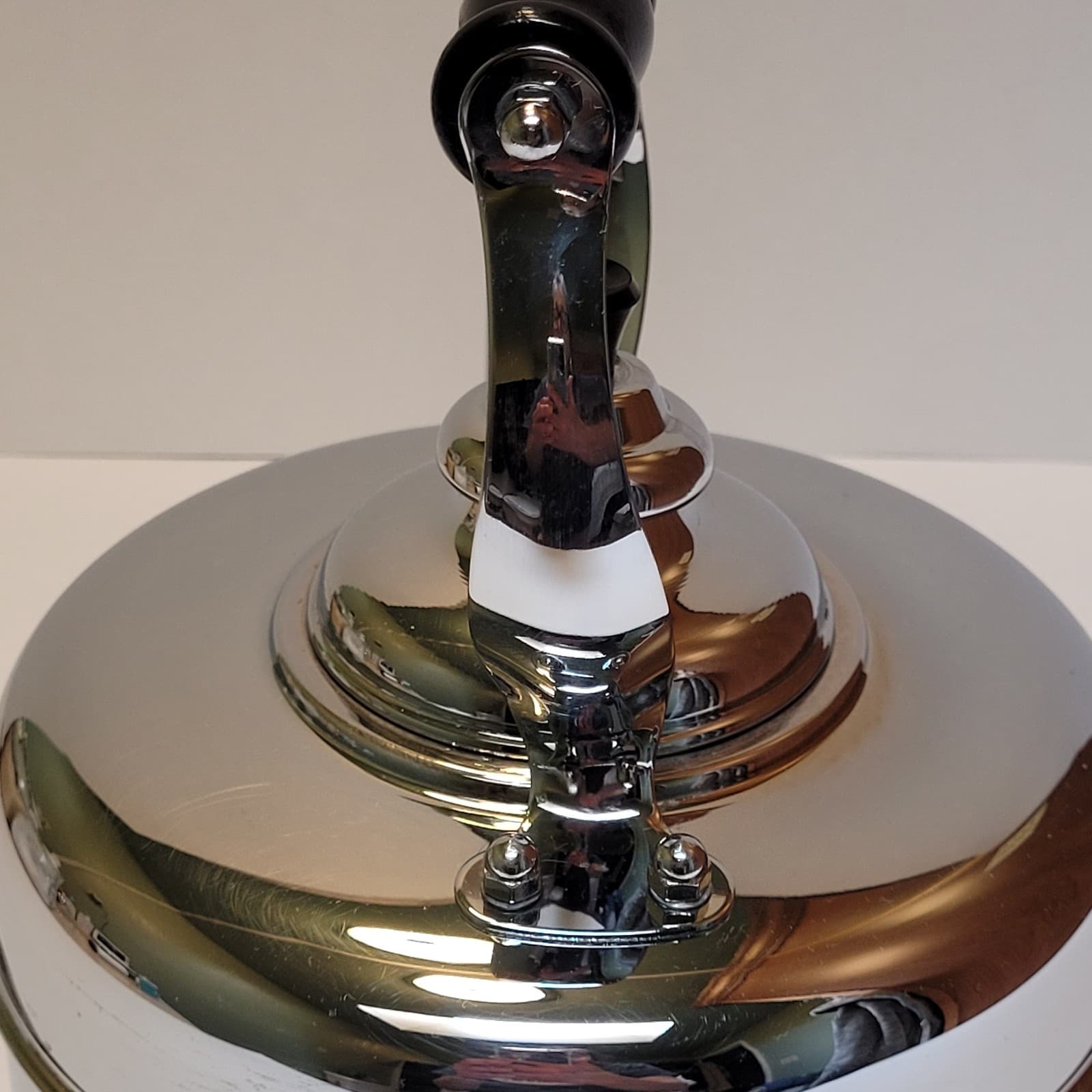 Simplex Patent Kettle Solid Copper Whistling Tea Pot Chrome Made In England  4