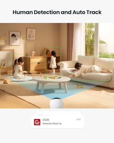  Dual-Lens Indoor Security Camera, CD Plug-in 360° View Pan/Tilt Smart Home 528 4