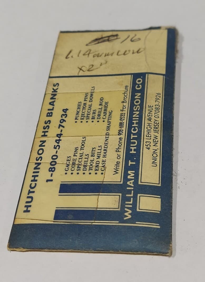 Lot Of 16 - USA Hutchinson 1.14mm x 2" Low Drill Blank Reamer Pin Gage 3