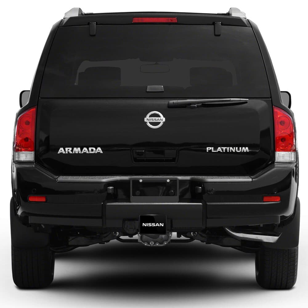 Nissan UV Graphic Black Metal Face-Plate on ABS Plastic 2 inch Tow Hitch Cover 3