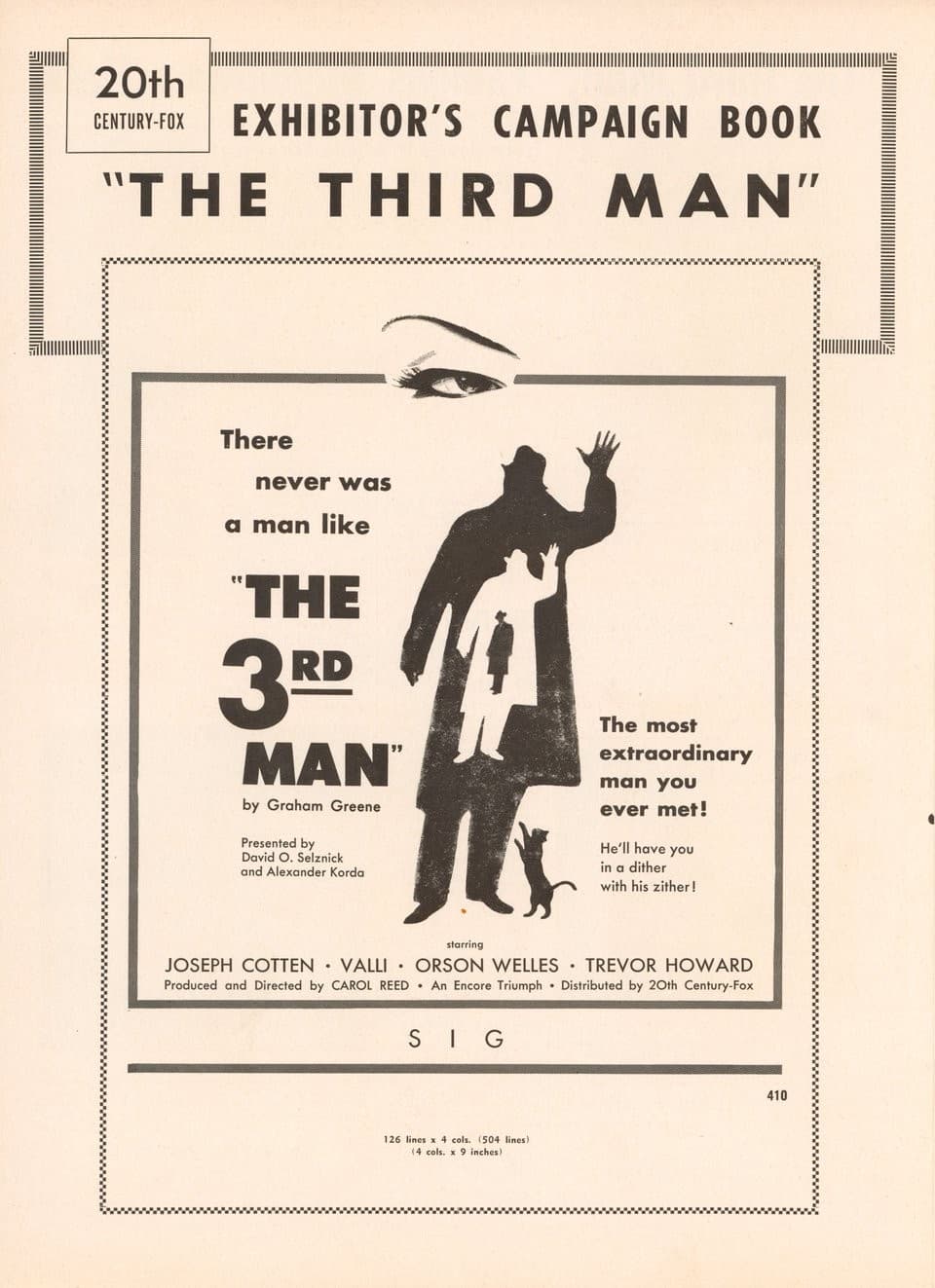 The Third Man R1956 U.S. Pressbook
