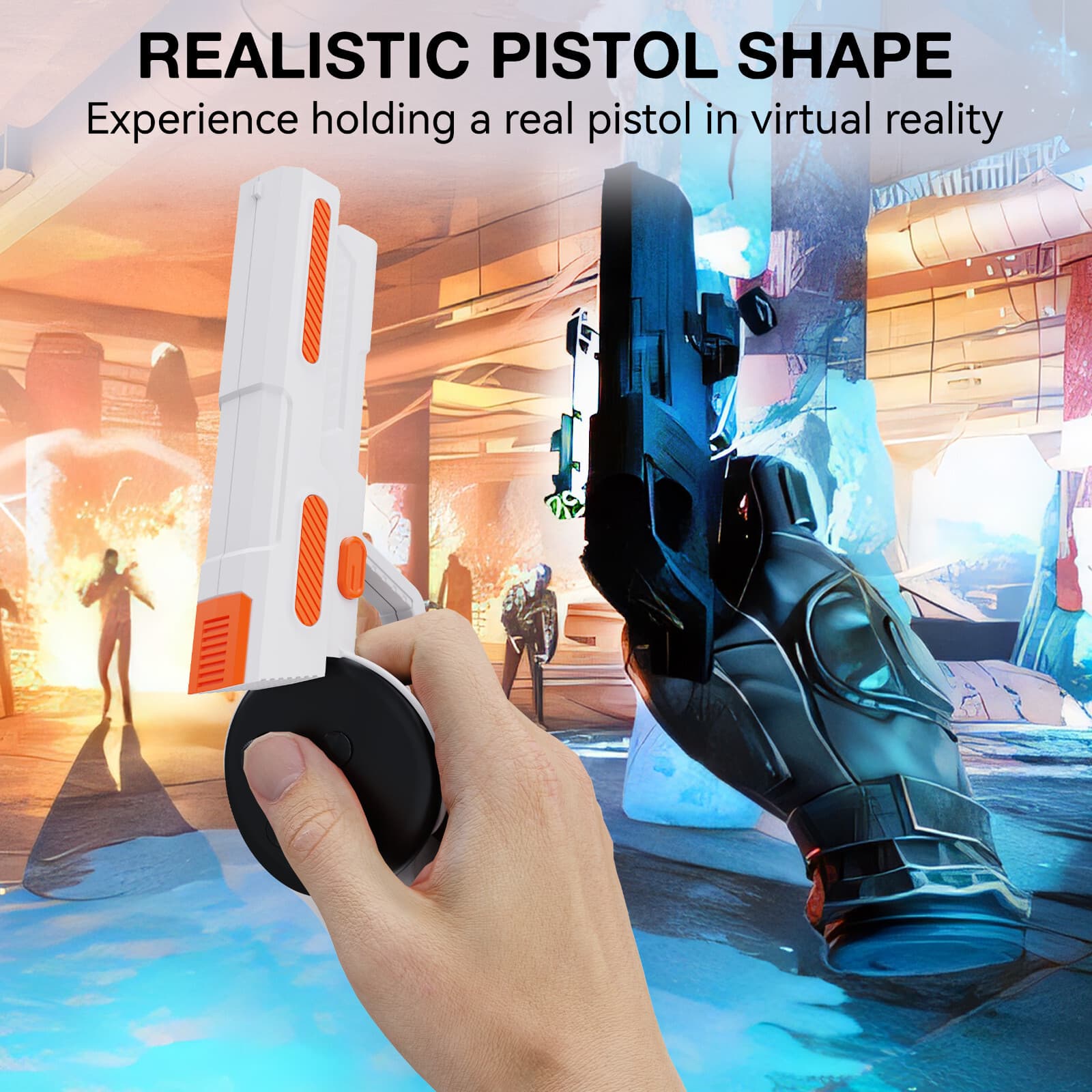 Pistol Gun Grip For Meta Quest 3 VR Headset Controllers for Shooting Games 2