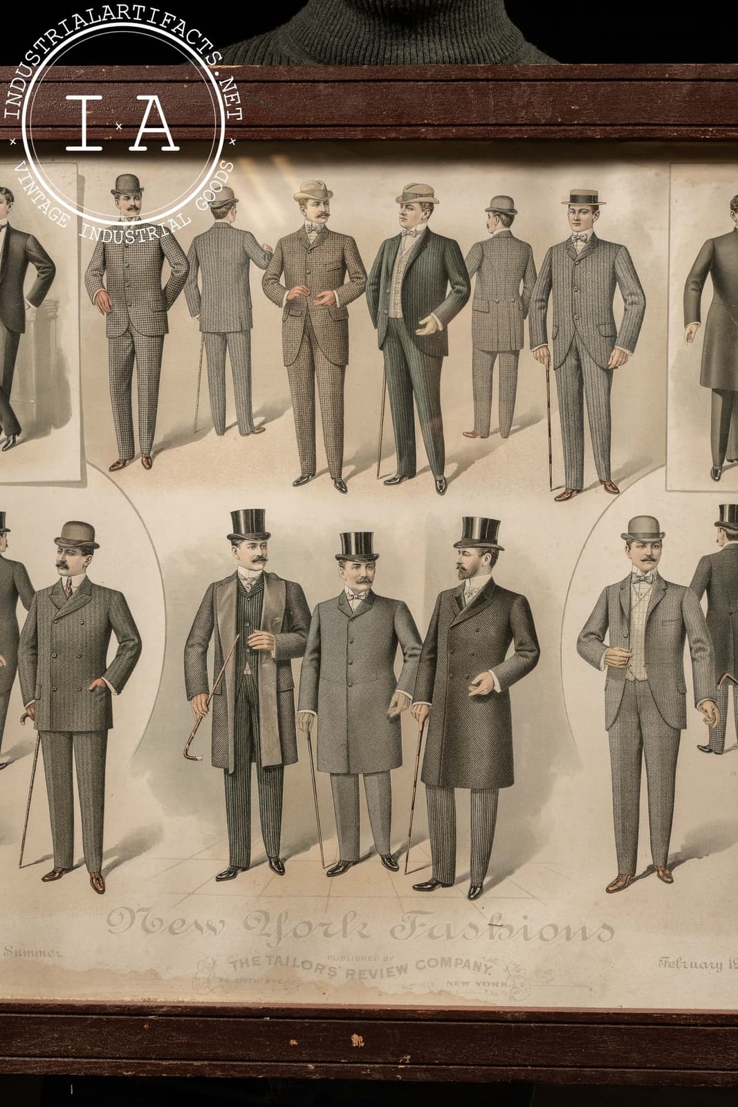 Early 20th Century Men's Fashions Framed Advertising Sign 3