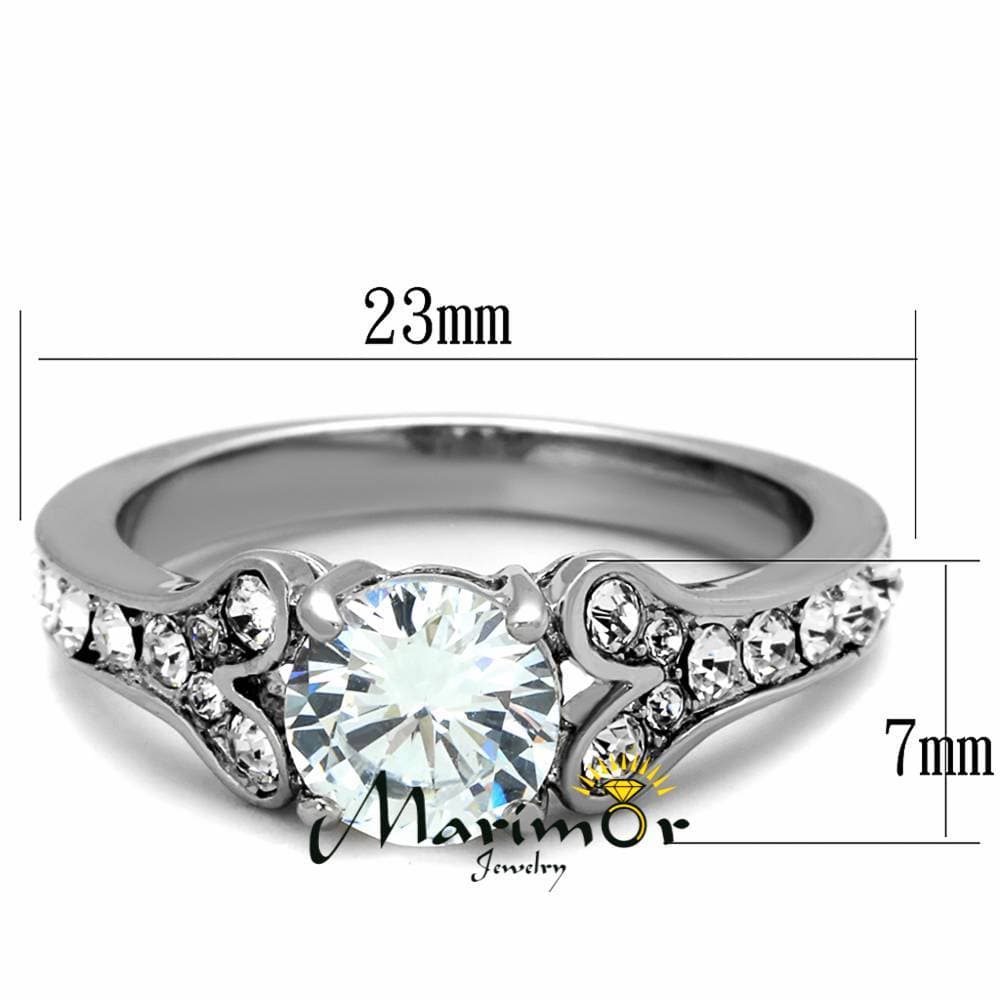 Stainless Steel 1.82Ct Cubic Zirconia 316 Engagement Ring Womens Size 5-10 2