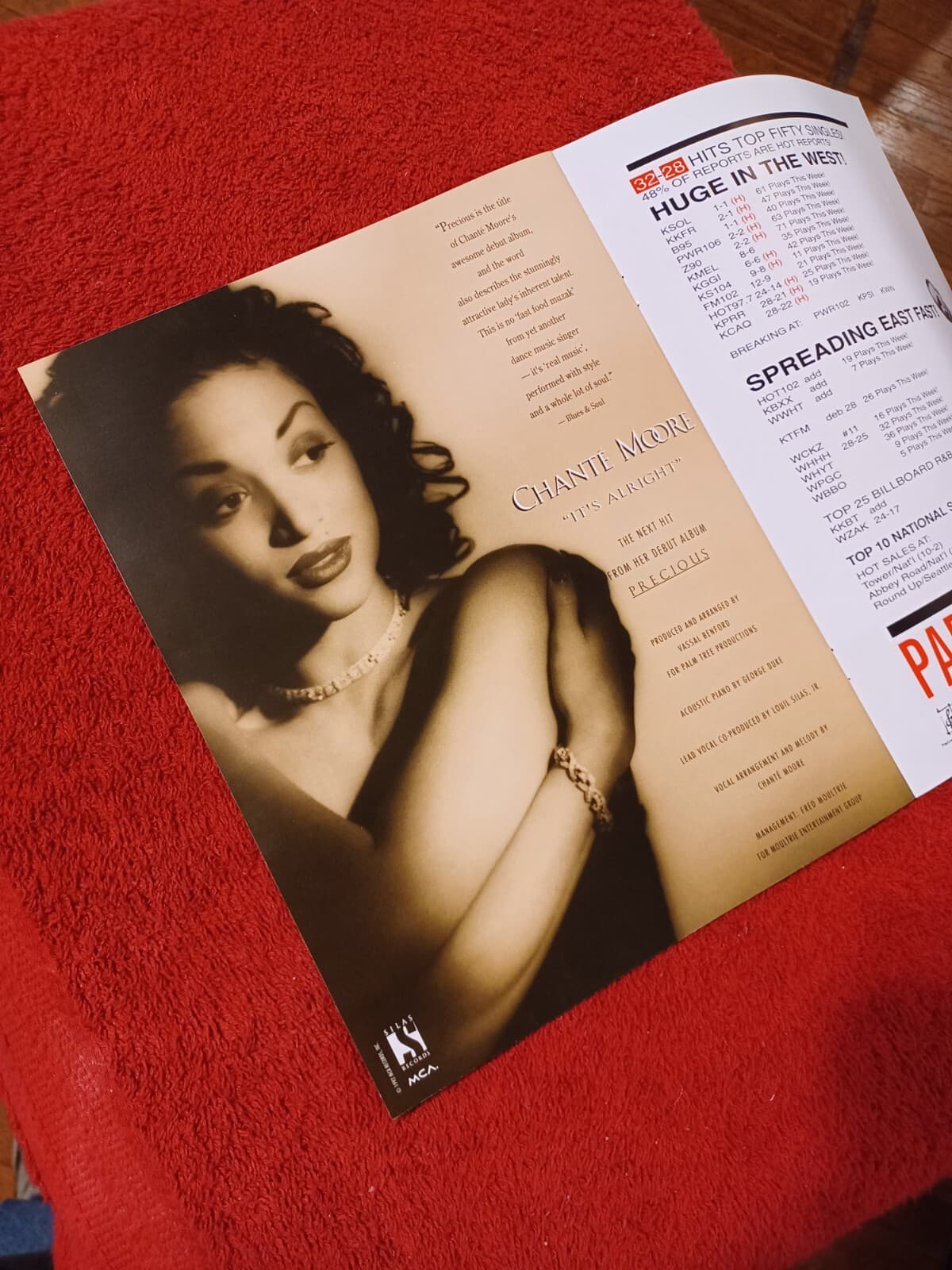 CHANTE MOORE - 1993 US Full-Page Ad 'It's Alright' Single Release (HITS Mag.) 3
