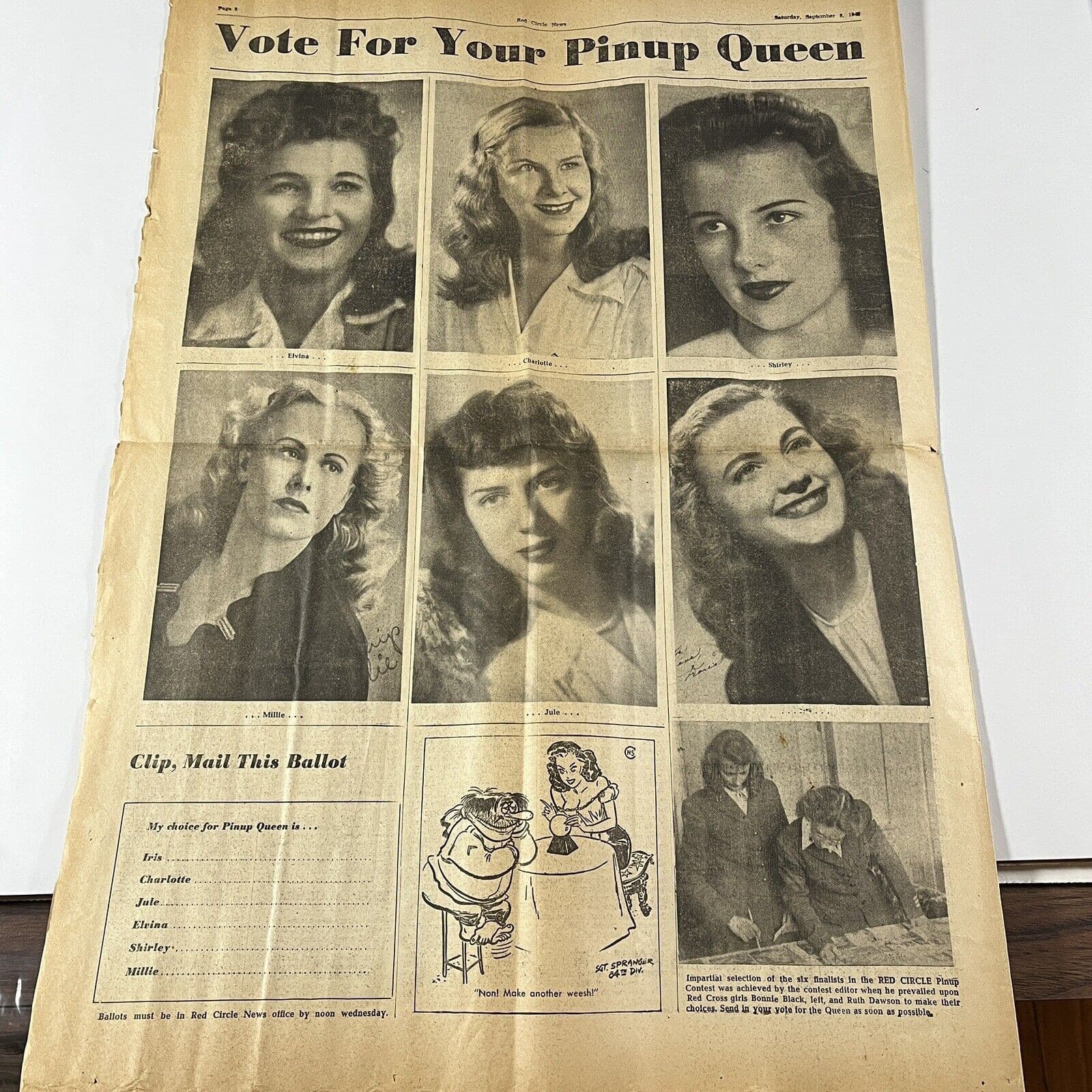 Vintage WWII Red Circle News 71st Newspaper Milton Caniff Comic Sept. 8, 1945 5