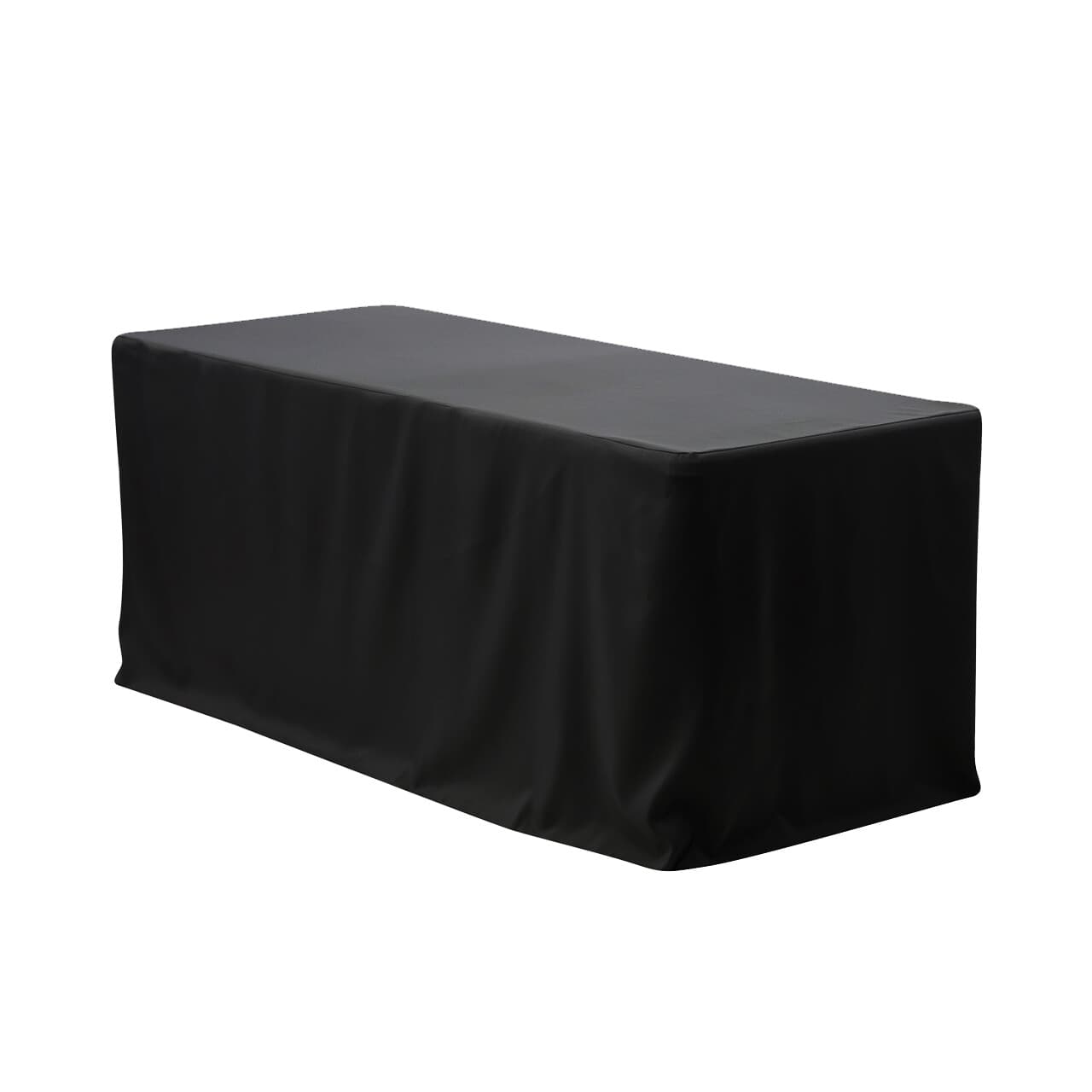 Black 6' ft Fitted Table Cover Polyester Tablecloth Trade show Booth DJ 5