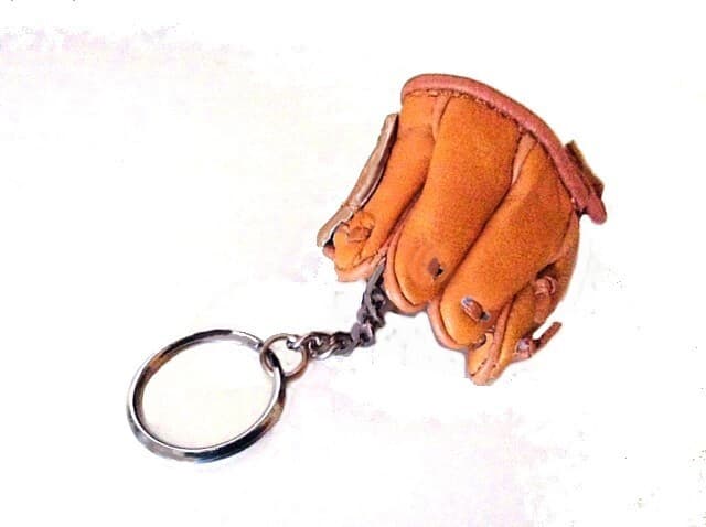 Baseball, Softball Glove, Key Ring Made of Real Leather 1" Round Split Key Ring 4
