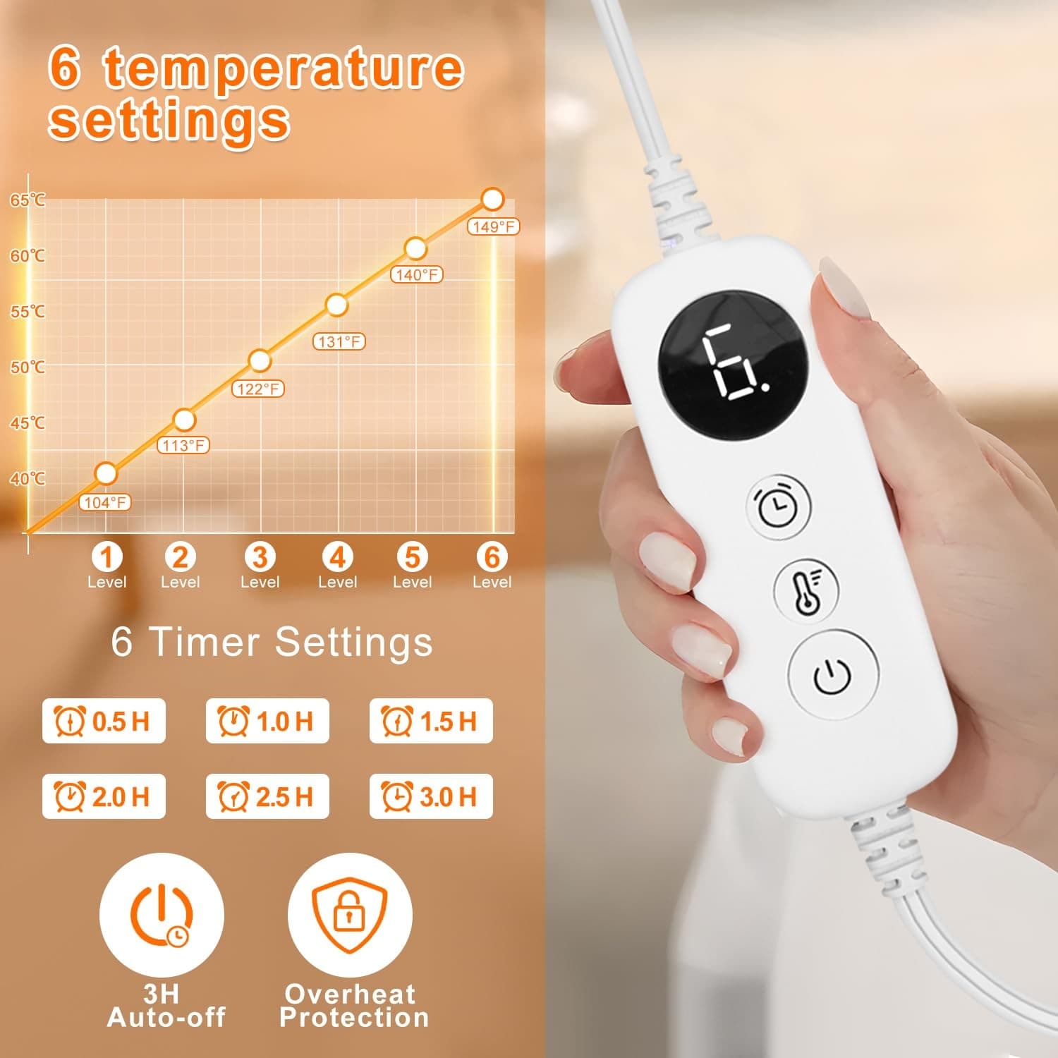 Heating Pad for Back Pain Relief Weighted Heating Pad for Neck and Shoulder C... 3