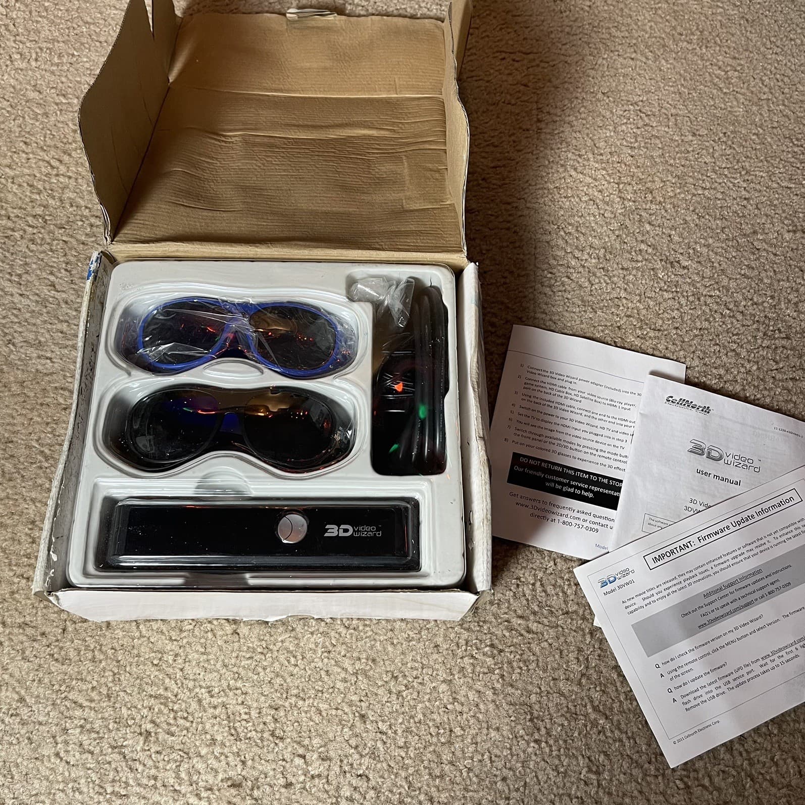 3D Video Wizard on Your TV HD Movies Gaming Glasses 3DVW01 Bonus Glasses 4