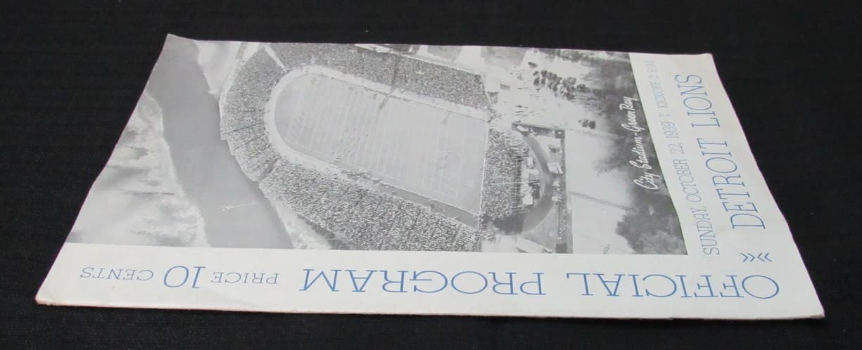 Oct 22 1939 Detroit Lions vs Green Bay Packers Game Program Curly Lambeau 194678 3
