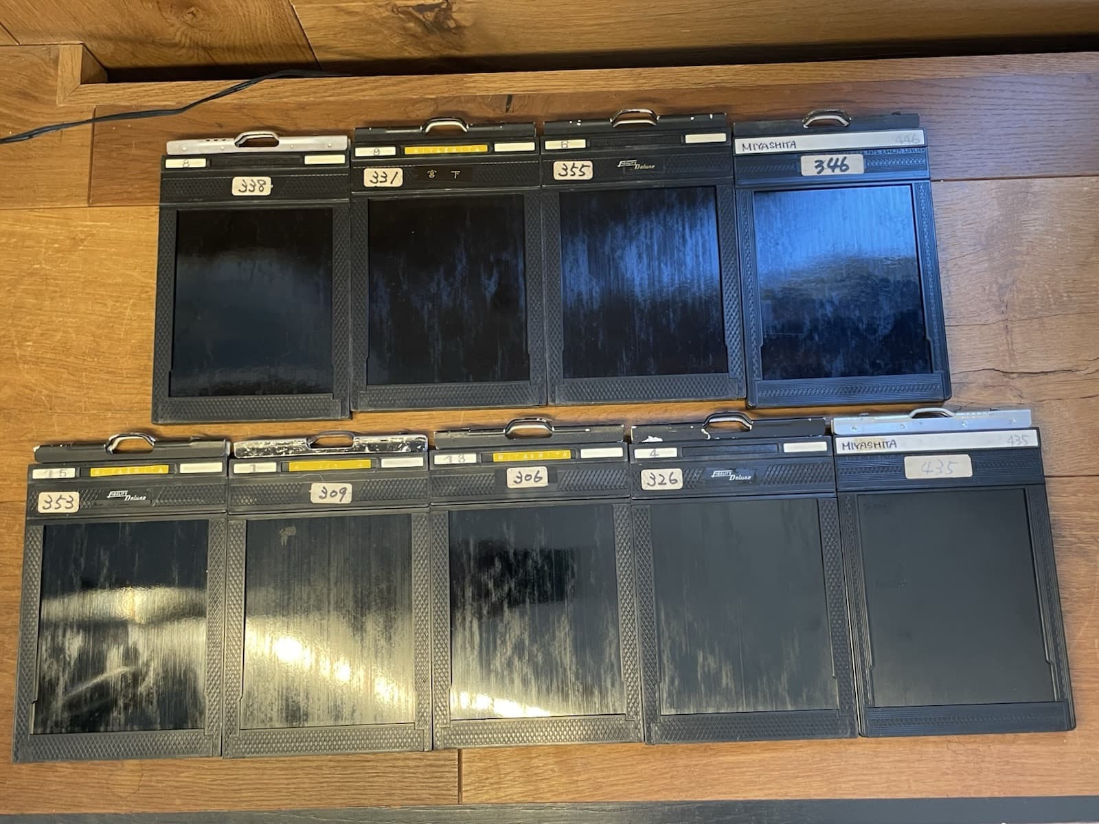 *Exc+++++* Lot of 9 Fidelity Deluxe 4x5 Cut Film Holder For Large Format