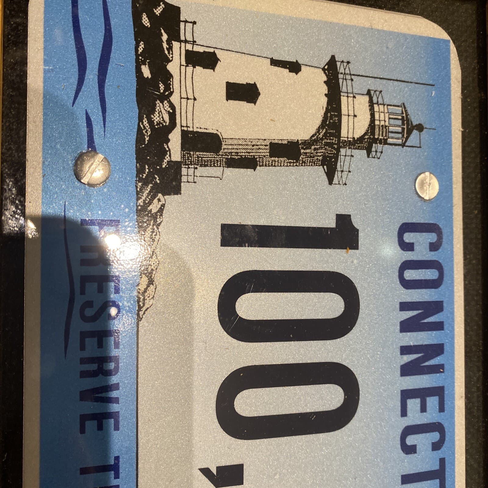 Connecticut PRESERVE THE SOUND LIGHTHOUSE License Plate Jodi Rell Commemorative 2