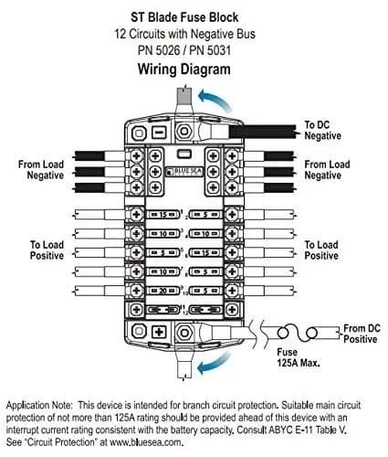 Blue Sea Systems 5026 ST Blade Fuse Block 12 Circuit with Ground and Cover 4