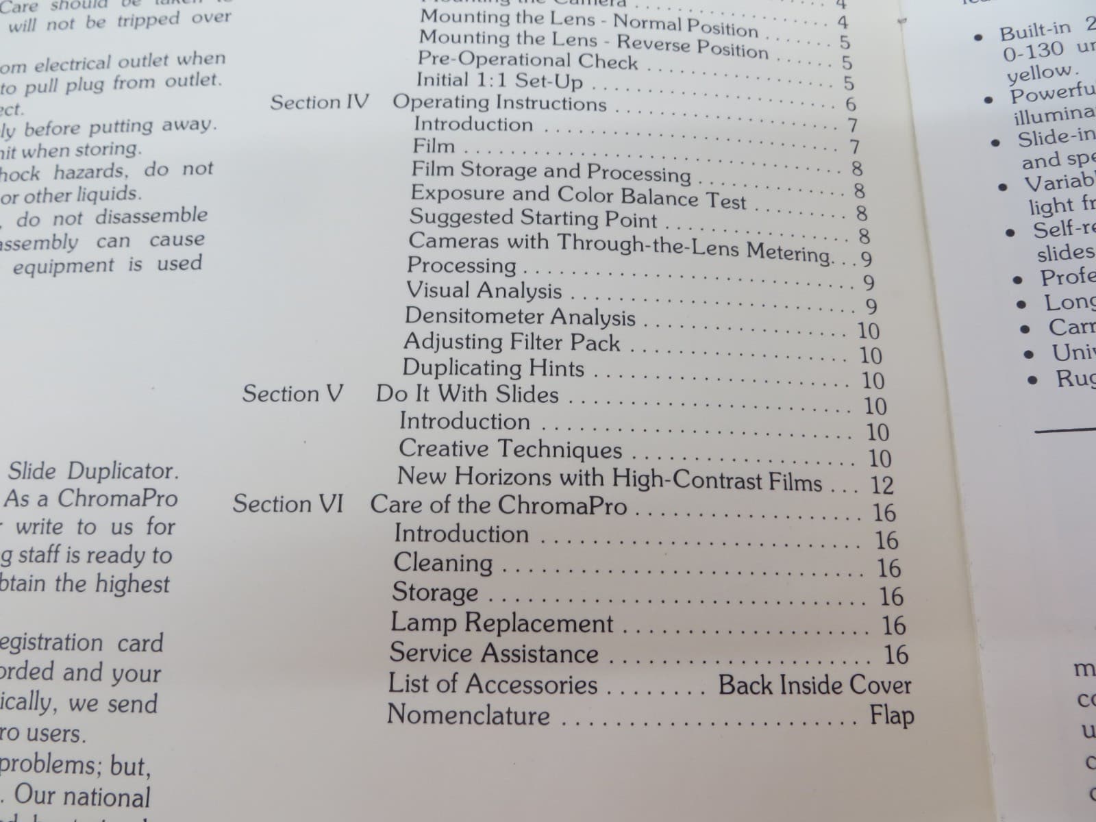 ChromaPro Professional Slide Duplicator Owner's Manual vintage photo equipment 4