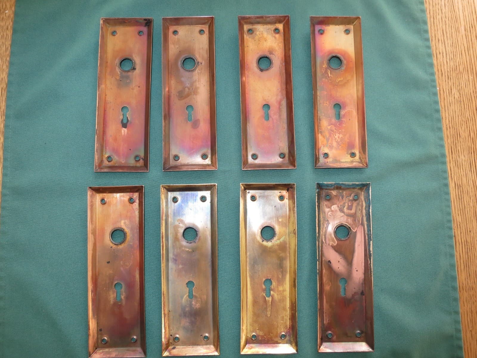 Antique/Vintage Door Backplates Knob Backplate Brass Old Door Hardware Lot of 8 5