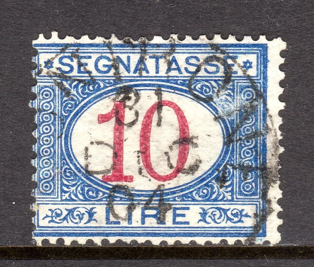 Italy Scott #J20 Fine Used 1870-1925 10 L Postage Due #1