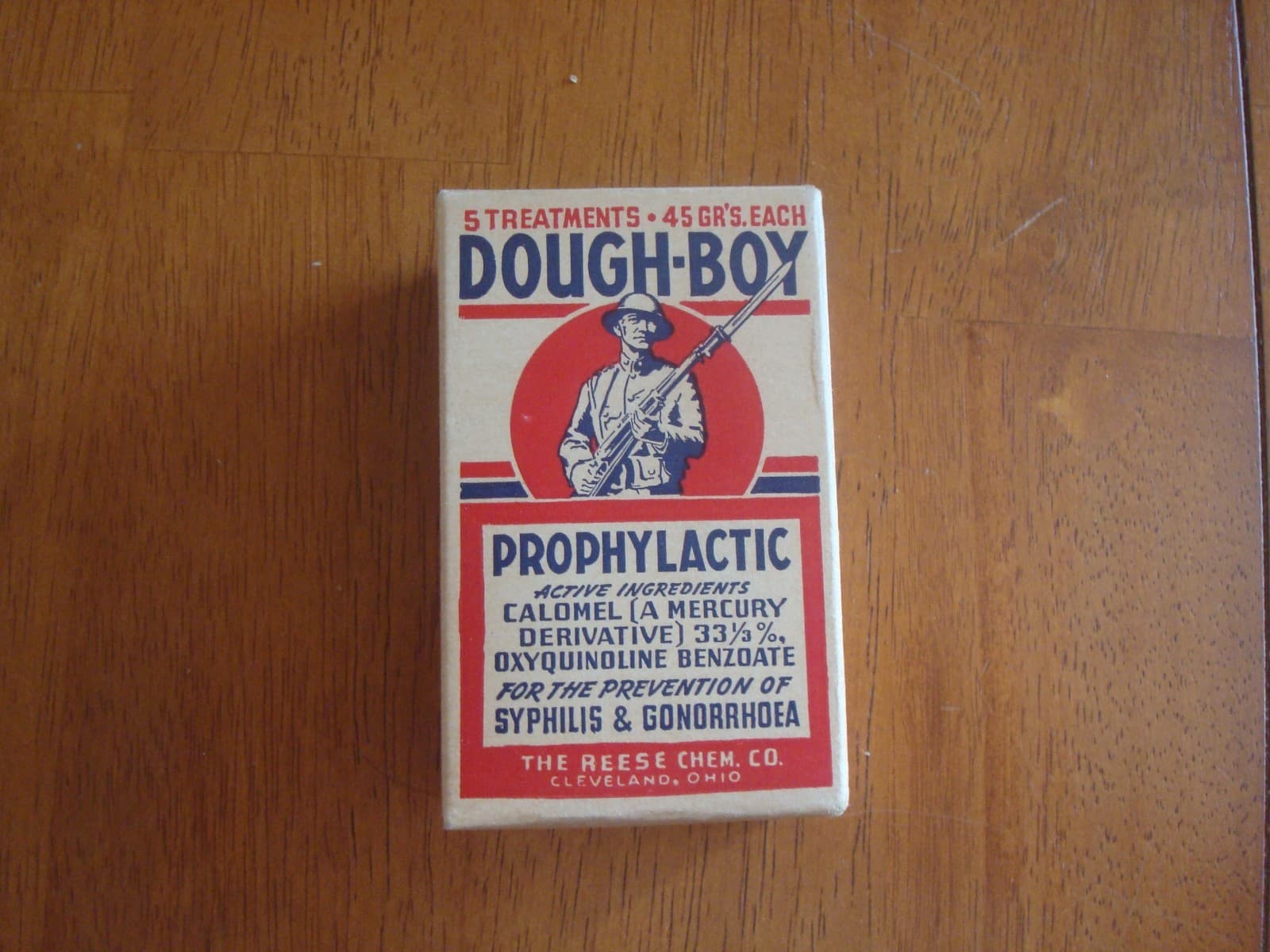 VINTAGE DOUGH-BOY PROPHYLACTIC 5 PACK BOX AND 5 PROPHYLACTIC
